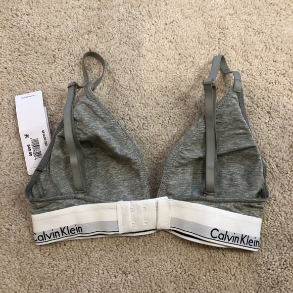 NWT Calvin Klein Gray 2-Way Convertible Straps Adjustable Padded Bra Bralette - Picture 4 of 8